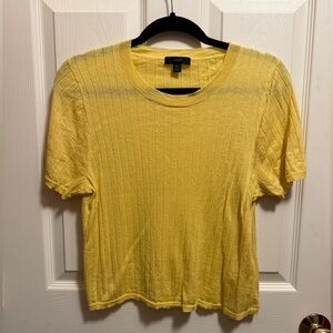 J. Crew Yellow Short Sleeve Ribbed Crewneck Top